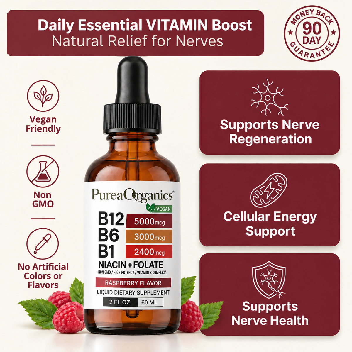 Liquid Vitamin B Complex - supports nerve regeneration, cellular energy and nerve health
